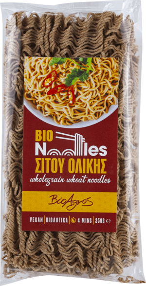 ΒΙΟΛΟΓΙΚΑ NOODLES ΣΙΤΟΥ ΟΛΙΚΗΣ VEGAN "ΒΙΟΑΓΡΟΣ"- 250gr