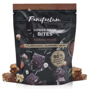 COOKIE BITES ΚΑΚΑΟ-ΞΗΡΟΙ ΚΑΡΠΟΙ Χ/ΓΛ LOWERCARB "PANIFACTUM"- 100gr