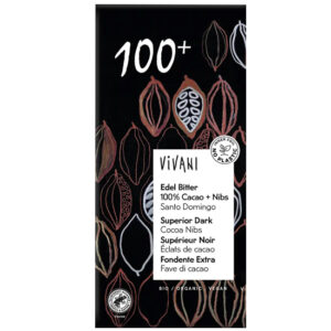 ΒΙΟΛΟΓΙΚΗ ΜΑΥΡΗ ΣΟΚΟΛΑΤΑ ΜΕ 100% ΚΑΚΑΟ "VIVANI"- 80gr