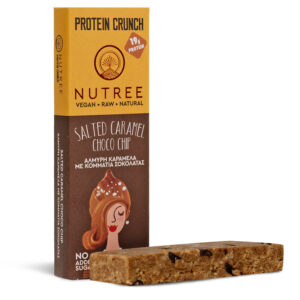PROTEIN CRUNCH ΜΕ ΑΛΜΥΡΗ ΚΑΡΑΜΕΛΑ ΚΑΙ ΚΟΜΜΑΤΙΑ ΣΟΚΟΛΑΤΑΣ Χ/ΓΛ "NUTREE"- 60gr